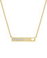 ფოტო #1 პროდუქტის Lab-Grown White Sapphire Five Stone & Heart Bar 18" Pendant Necklace (1/4 ct. t.w.) in 14K Gold-Plated Sterling Silver