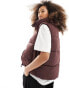 French Connection high neck padded gilet in chocolate