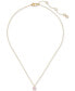 kate spade new york little Luxuries Gold-Tone Pavé & Crystal Square Pendant Necklace, 16" + 3" extender