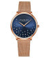 Фото #1 товара Наручные часы BCBGMAXAZRIA Women's Dress Blue Genuine Leather Strap Watch 38mm.