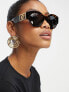 Фото #1 товара Versace oversized round sunglasses in brown tortoiseshell