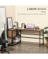 Фото #7 товара L-Shaped Home Office Desk with Storage Shelves & Steel Frame