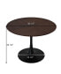 42.13" Modern Round Dining Table, Four Patchwork Tabletops With Brown Oak