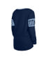 Фото #2 товара Women's Navy Tennessee Titans Lace-Up Notch Neck Long Sleeve T-shirt