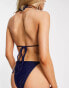 Фото #3 товара 4th & Reckless Sebby high let tie side bikini bottom in navy