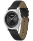 Фото #2 товара Men's Purity Black Genuine Leather Strap Watch, 41mm