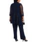 Фото #3 товара Plus Size Embellished Layered-Look Pantsuit