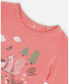 Toddler Girls Organic Cotton Two Piece Pajama Set Beige Mix Printed Squirrel