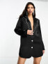 Фото #3 товара Kyo The Brand blazer dress with diamante contrast trim in black