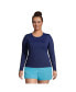 Plus Size Crew Neck Long Sleeve Rash Guard UPF 50 Swim Tee