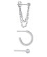 ფოტო #4 პროდუქტის 3pc Post Ball, Hoop and Chain Earring Set in Gold or Silver Plated