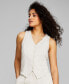 Фото #1 товара Women's Linen-Blend Vest, Created for Macy's
