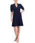 Фото #1 товара Petite V-Neck Short-Sleeve A-line Dress