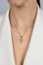 Фото #2 товара Silver pendant with green zircons Cross PT84WG