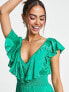 Фото #3 товара Hope & Ivy ruffle maxi tea dress in vivid green