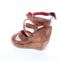Фото #6 товара Bed Stu Juliana F374002 Womens Brown Leather Slip On Wedges Sandals Shoes 6