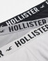 Фото #3 товара Hollister 3 pack trunks contrast logo waistband in greys/black