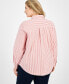Фото #2 товара Plus Size Striped Button-Down Shirt, Created for Macy's