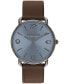 Unisex Elliot Dark Brown Leather Strap Watch, 40mm