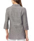 Фото #2 товара Women's Lace Trim V-Neck High-Low Linen Tunic Blouse