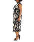 Plus Size Printed Cowlneck Midi Dress