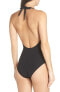 Tory Burch Women's 180612 Tie Front One-Piece Swimsuit Black Size XL