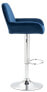 Barhocker Braga Samt blau / chrom