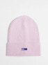 Фото #7 товара Tommy Jeans flag logo beanie and scarf set in pink