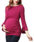 ფოტო #3 პროდუქტის Andrea Maternity Ruched Top