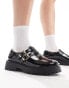 schuh Wide Fit Lucette T-bar mary janes in patent black leather