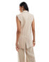 Фото #3 товара & Other Stories linen longline waistcoat in beige with black pinstripes