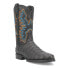 Фото #2 товара Dingo Trail Boss Embroidered Gator Print Round Toe Cowboy Mens Black Casual Boo