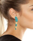 Фото #2 товара Turquoise Patina Petal Layered Linear Earrings