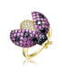 RA 14K Gold and Black Plated Multi Colored Cubic Zirconia Lady bug Ring