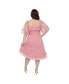 ფოტო #2 პროდუქტის Plus Size 1950s Ruffle Sweetheart Swing Dress