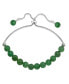 ფოტო #2 პროდუქტის Genuine Stone Bead Adjustable Bracelet in Silver Plate