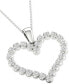 ფოტო #2 პროდუქტის Lab-Created Diamond Open Heart 18" Pendant Necklace (1/2 ct. t.w.) in Sterling Silver