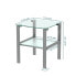 Фото #2 товара Glass Two Layer Tea Table, Small Round Table, Bedroom Corner Table, Living Room Side Table