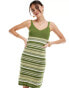 Фото #1 товара JDY knitted stripe dress in khaki