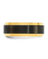 Фото #3 товара Black Zirconium Polished Yellow Brushed Band Ring