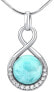 Подвеска из серебра с натуральным Ларимаром Silvego JSTS14709LR clear, silver, blue - фото #1