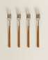 Set of forks with wood-effect handles