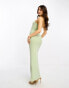 Fashionkilla sculpted bandeau bodycon maxi dress in sage