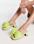 Фото #2 товара Charles & Keith mid heel mules with puffy bow in lime