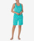 Фото #1 товара Women's Sleeveless Bermuda Short PJ Set