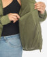 ფოტო #4 პროდუქტის Plus Size Hooded Bomber Puffer Coat