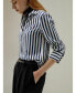 ფოტო #8 პროდუქტის Women's The Amalfi Stripe Silk Shirt for Women