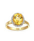 Фото #4 товара Кольцо Bling Jewelry Citrine Zircon Oval Halo-Yellow.