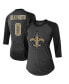 Фото #1 товара Women's Threads Tyrann Mathieu Black New Orleans Saints Name & Number Raglan 3/4 Sleeve T-shirt