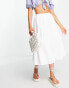 Фото #1 товара Urban Revivo ruching detail midi skirt in white